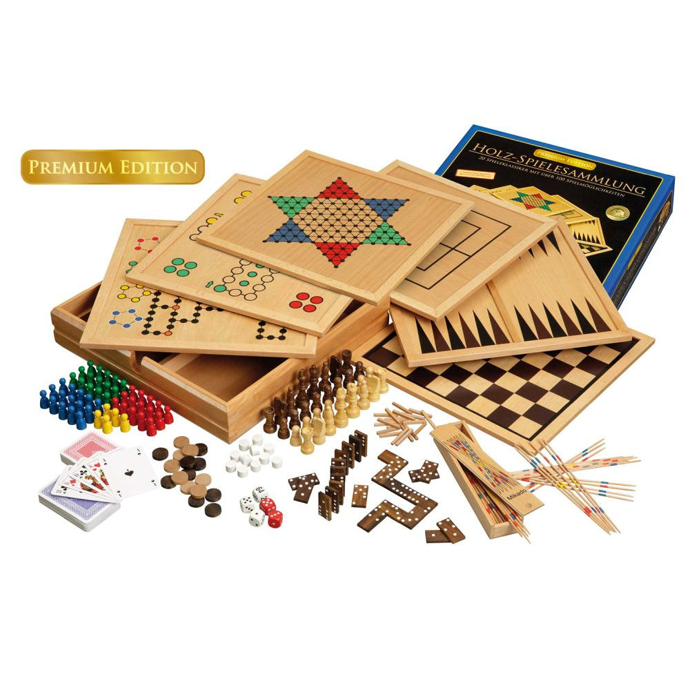 Holz Premium Edition Spielesammlung – Über 100 Spielmöglichkeiten