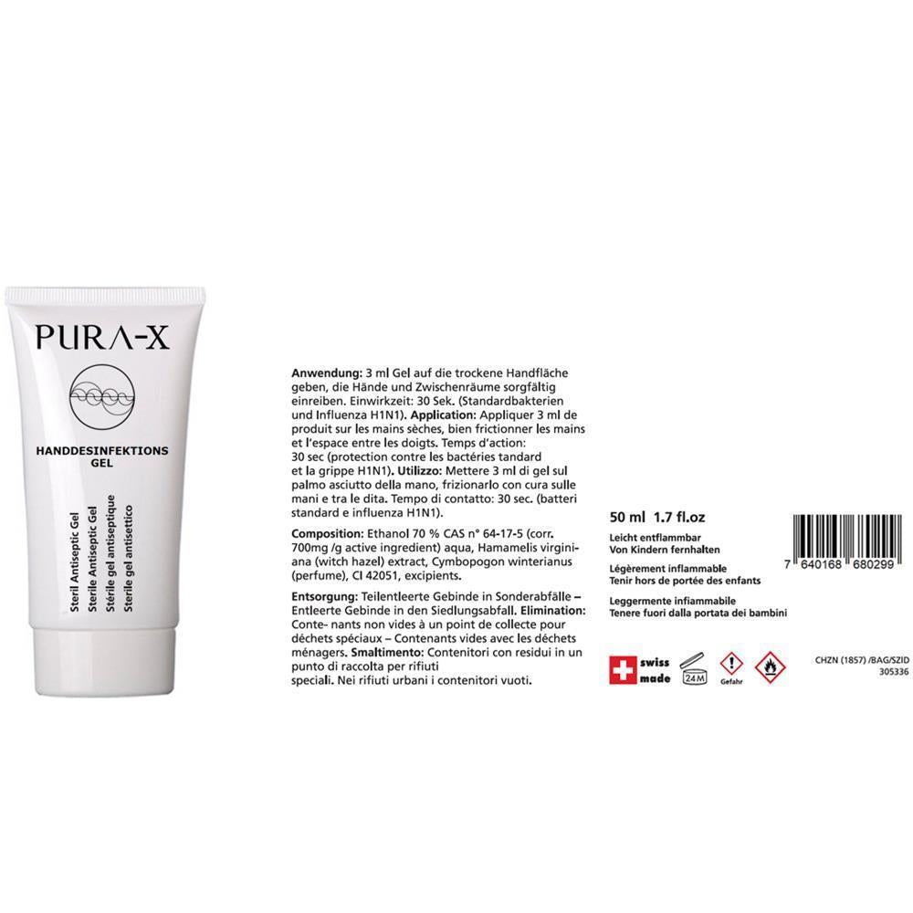 Pura-X Steril Antiseptic Gel – 5er-Set, Swiss Made