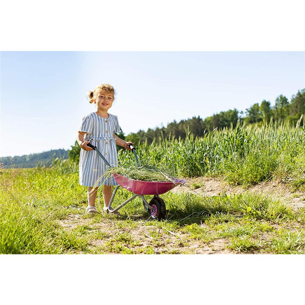 Rolly Toys Metallschubkarre, Pink – Robust, kindgerecht und vielseitig
