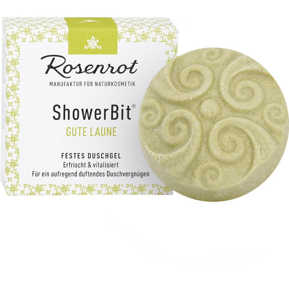 Rosenrot ShowerBit® Gute Laune – Festes Duschgel mit erfrischendem Duft, 60 g