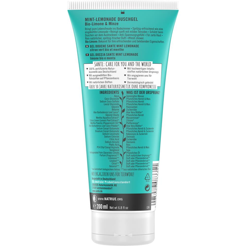 Sante Duschgel Mint Lemonade, 200 ml – Frische und Lebensfreude für Ihre Haut