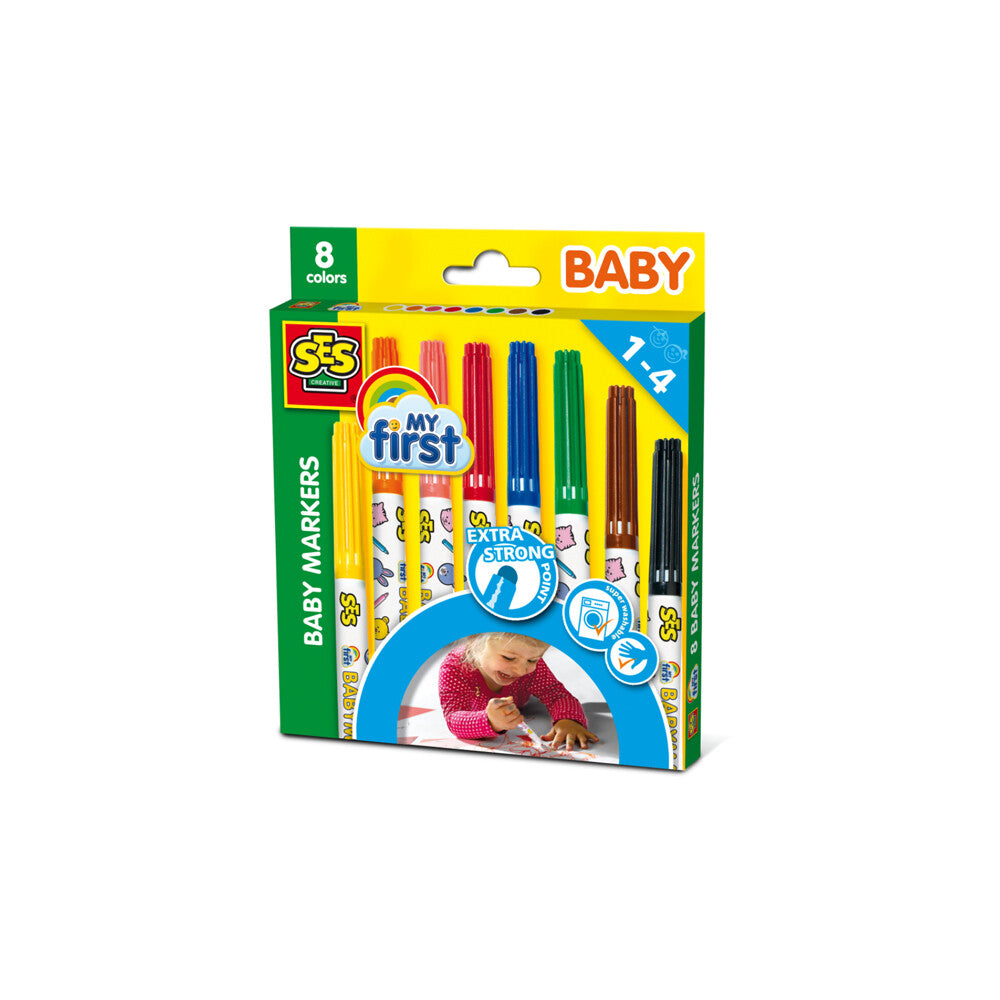 Baby Markers – 8 super auswaschbare Filzstifte