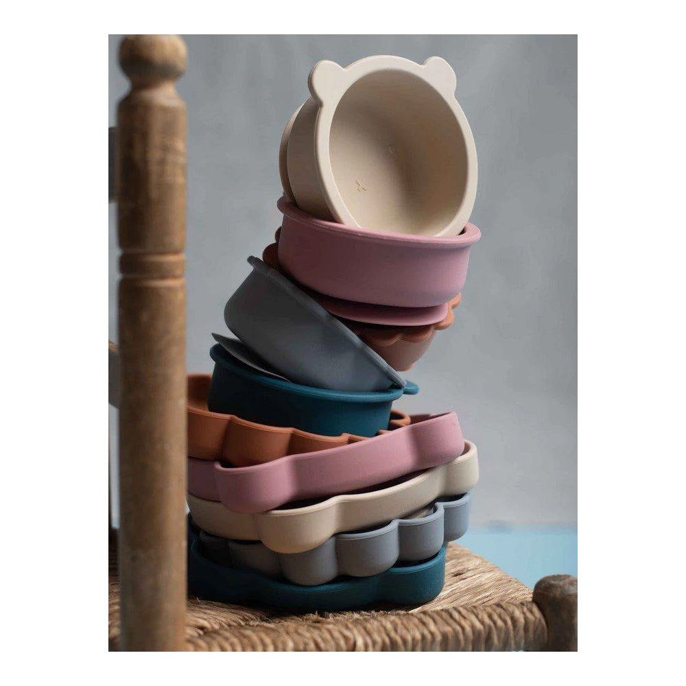 SOINA Silikonschüssel Aydan mit Saugnapf – Rutschfest & Sicher für Babys (Ivory)