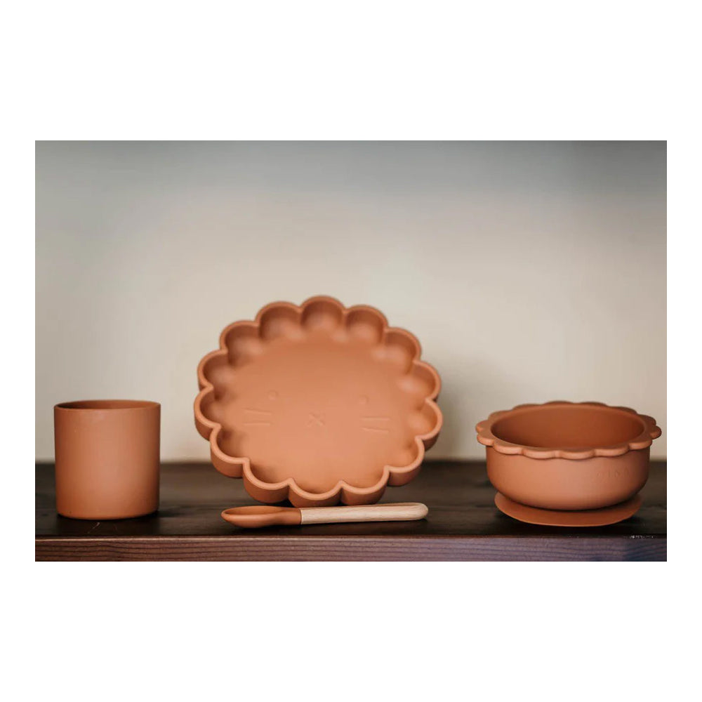 SOINA Silikonschüssel Eden mit Saugnapf – Rutschfest & Sicher für Babys (Camel)