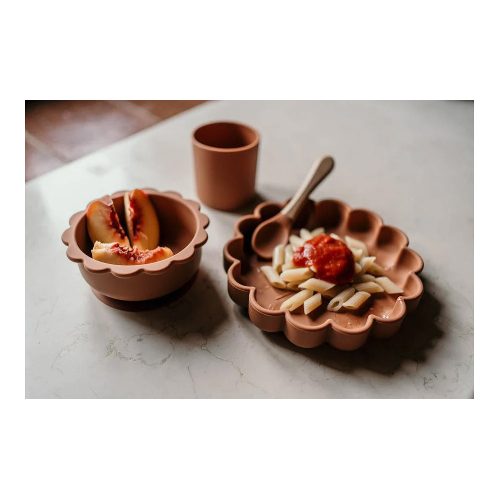 SOINA Silikonschüssel Eden mit Saugnapf – Rutschfest & Sicher für Babys (Camel)