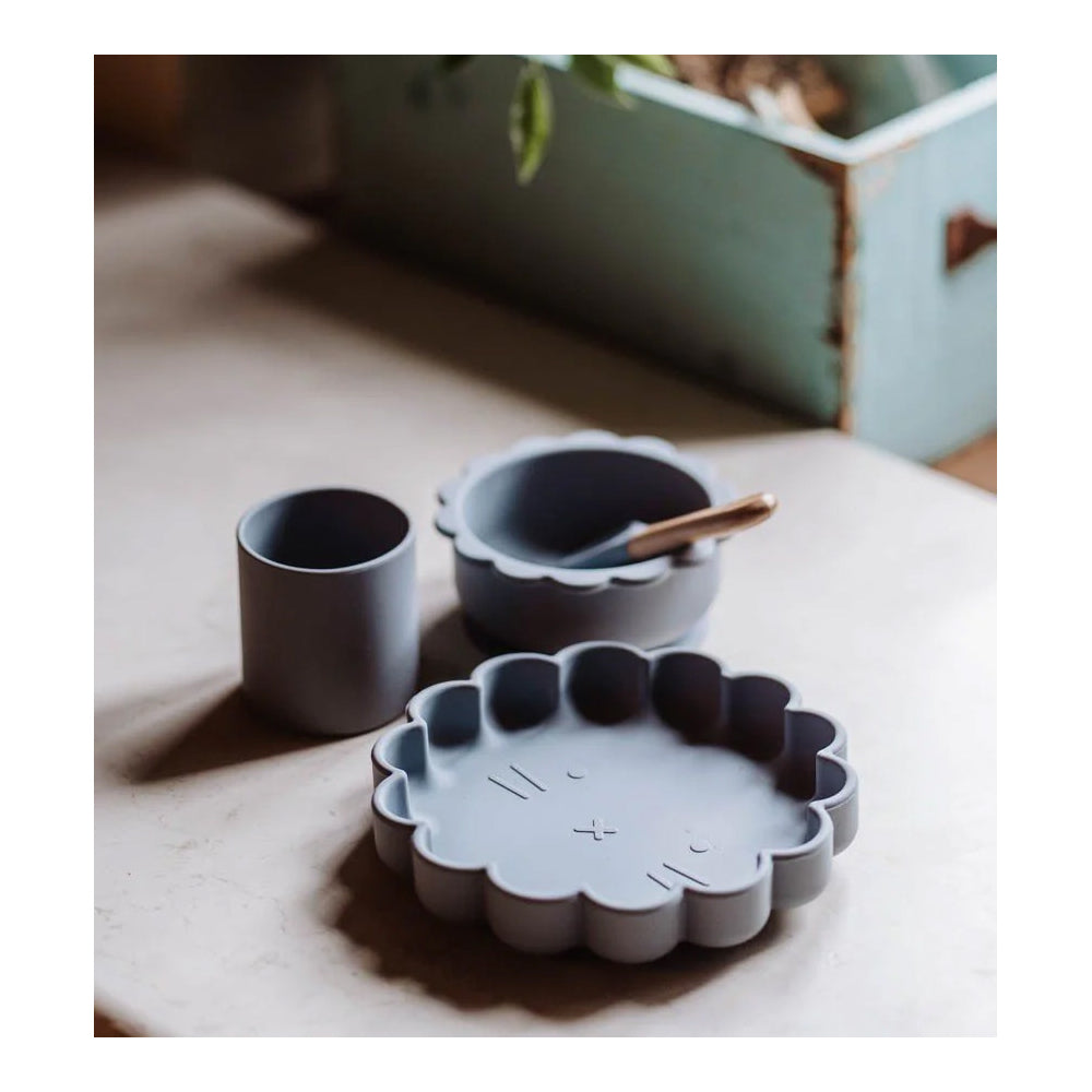 SOINA Silikonteller Eden mit Saugnapf – Rutschfest & Sicher für Babys (Pearl Grey)