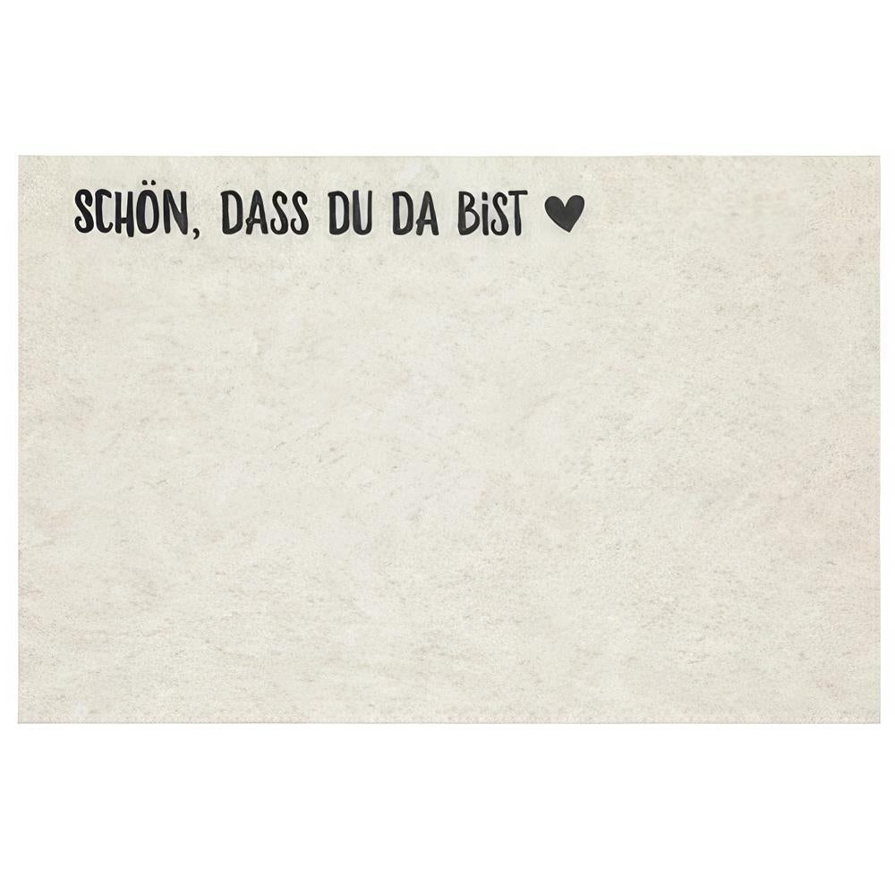 Tischset aus Filz – „Schön, dass du da bist“ – Beige, 45 x 30 cm