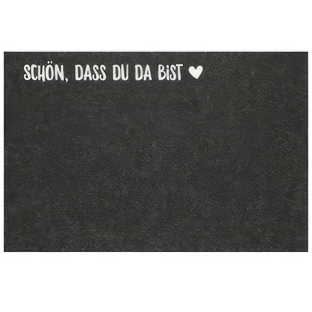 Tischset aus Filz – „Schön, dass du da bist“ – Schwarz, 45 x 30 cm