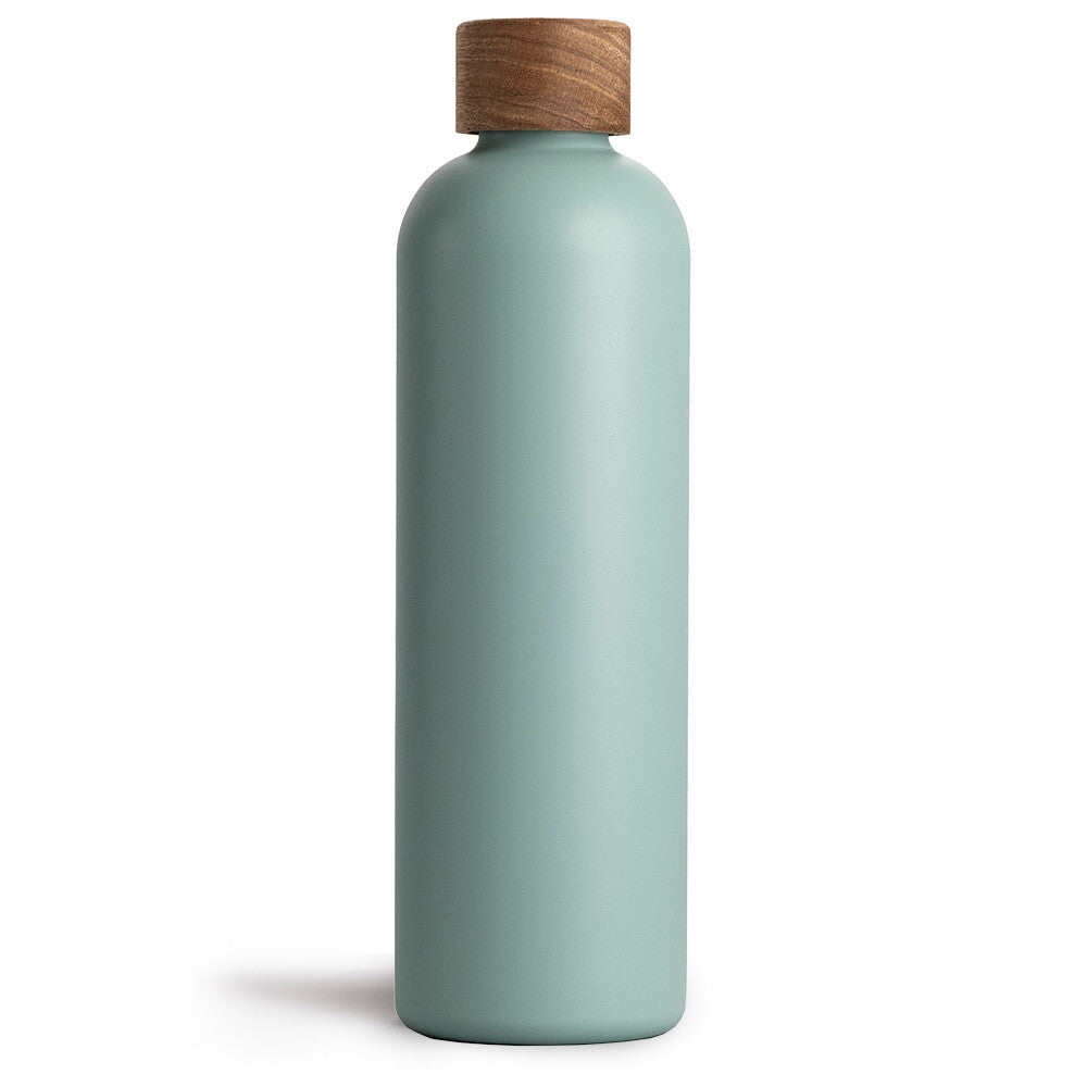Trinkflasche Edelstahl Wood Edition, 1000 ml, Aqua Turquoise