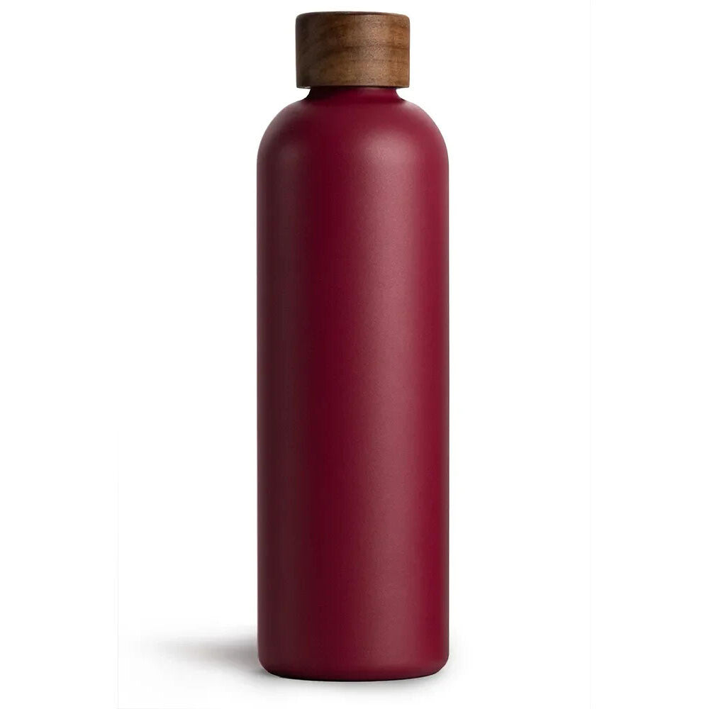 Trinkflasche Edelstahl Wood Edition, 1000 ml, Berry Red