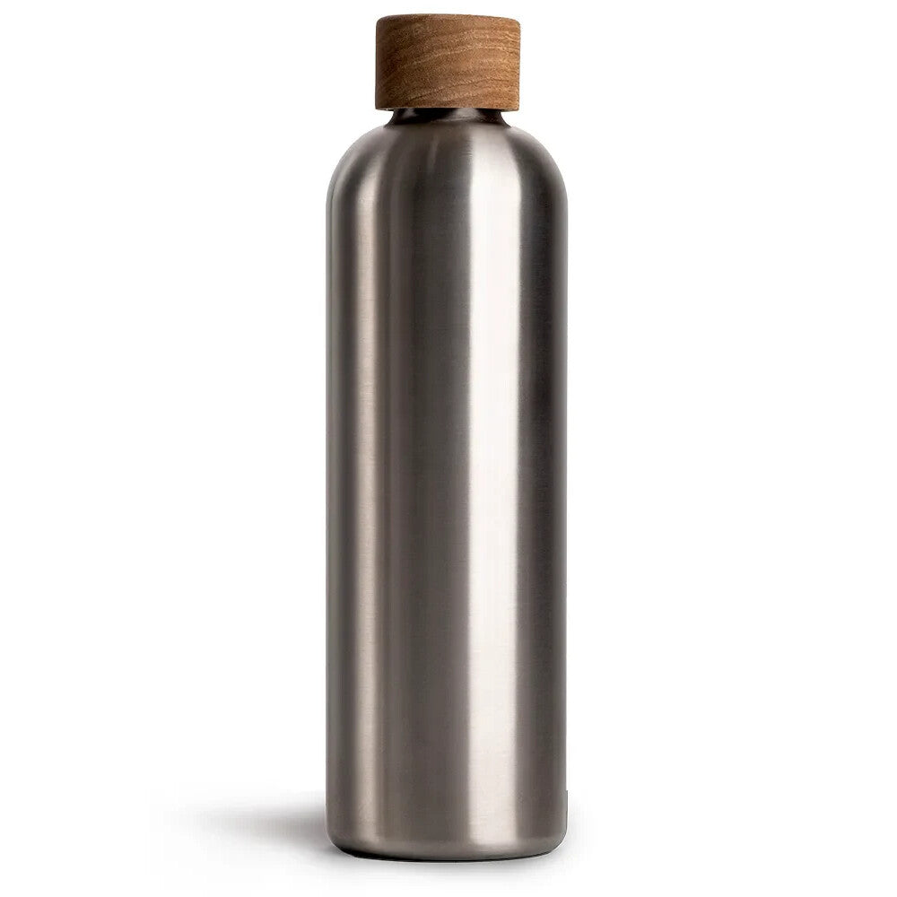 Trinkflasche Edelstahl Wood Edition, 1000 ml, Stainless Steel