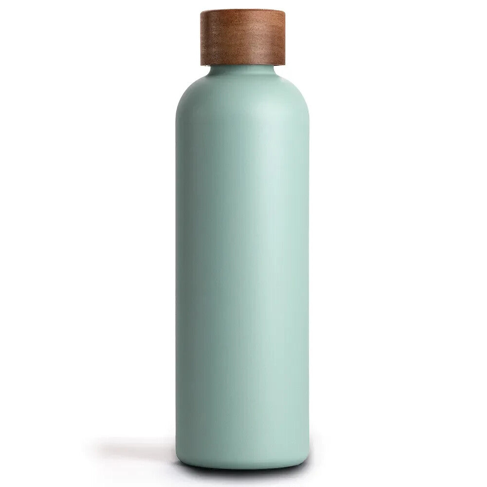 Trinkflasche Edelstahl Wood Edition, 750 ml, Aqua Turquoise