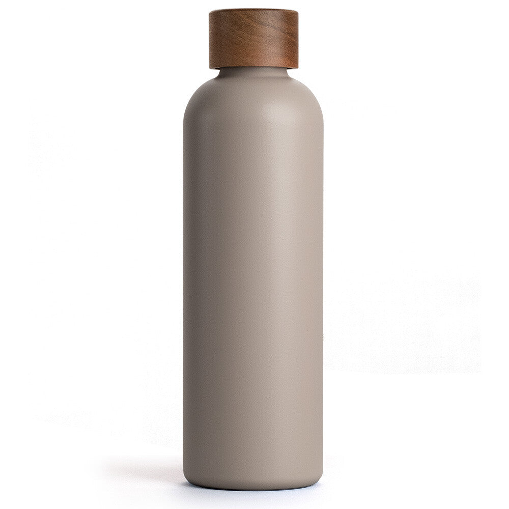 Trinkflasche Edelstahl Wood Edition, 750 ml, Mud Grey