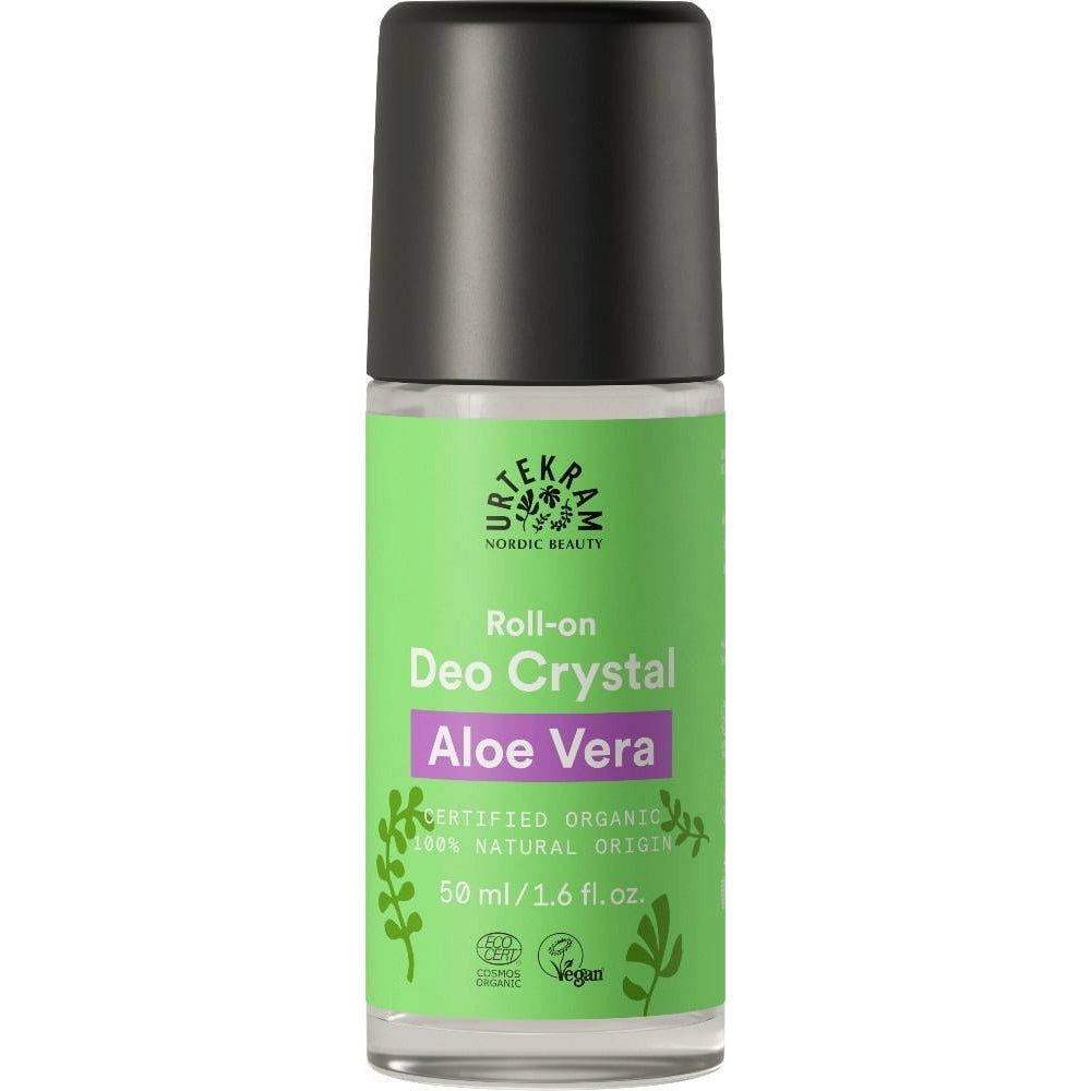 Urtekram Deo Roll On Crystal Aloe Vera, 50 ml – Sanfte Frische mit Orangen-Duft