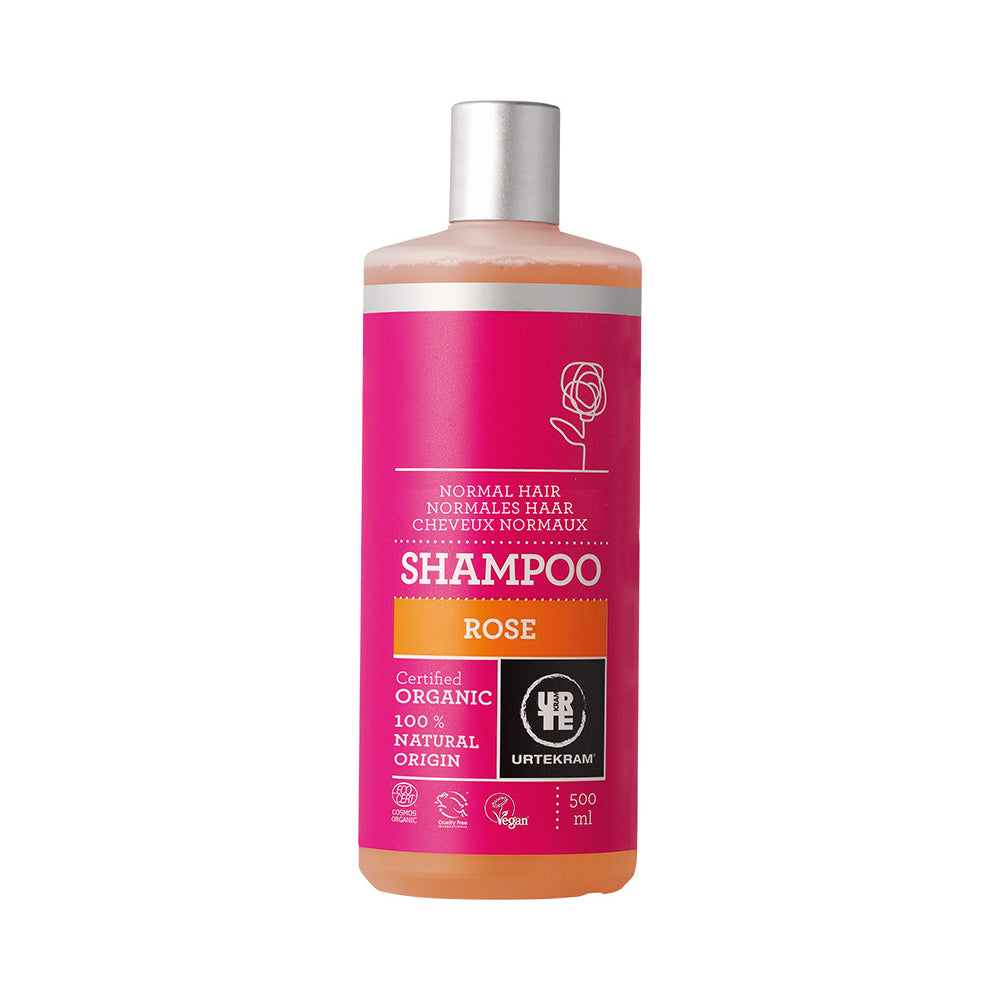 Urtekram Rose Shampoo – Feuchtigkeit & Pflege für normales Haar, 500 ml
