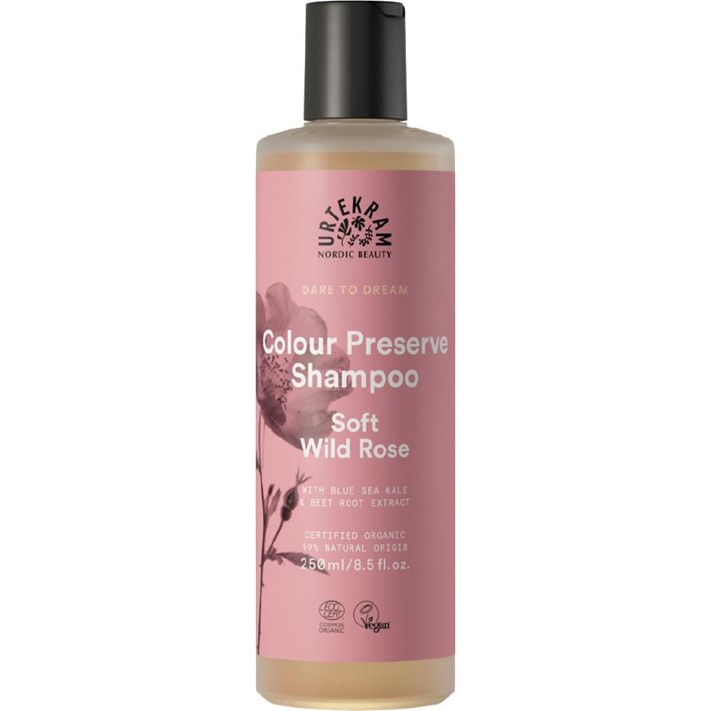 Urtekram Soft Wild Rose Shampoo – Sanfte Reinigung & Farbschutz für koloriertes Haar, 250 ml