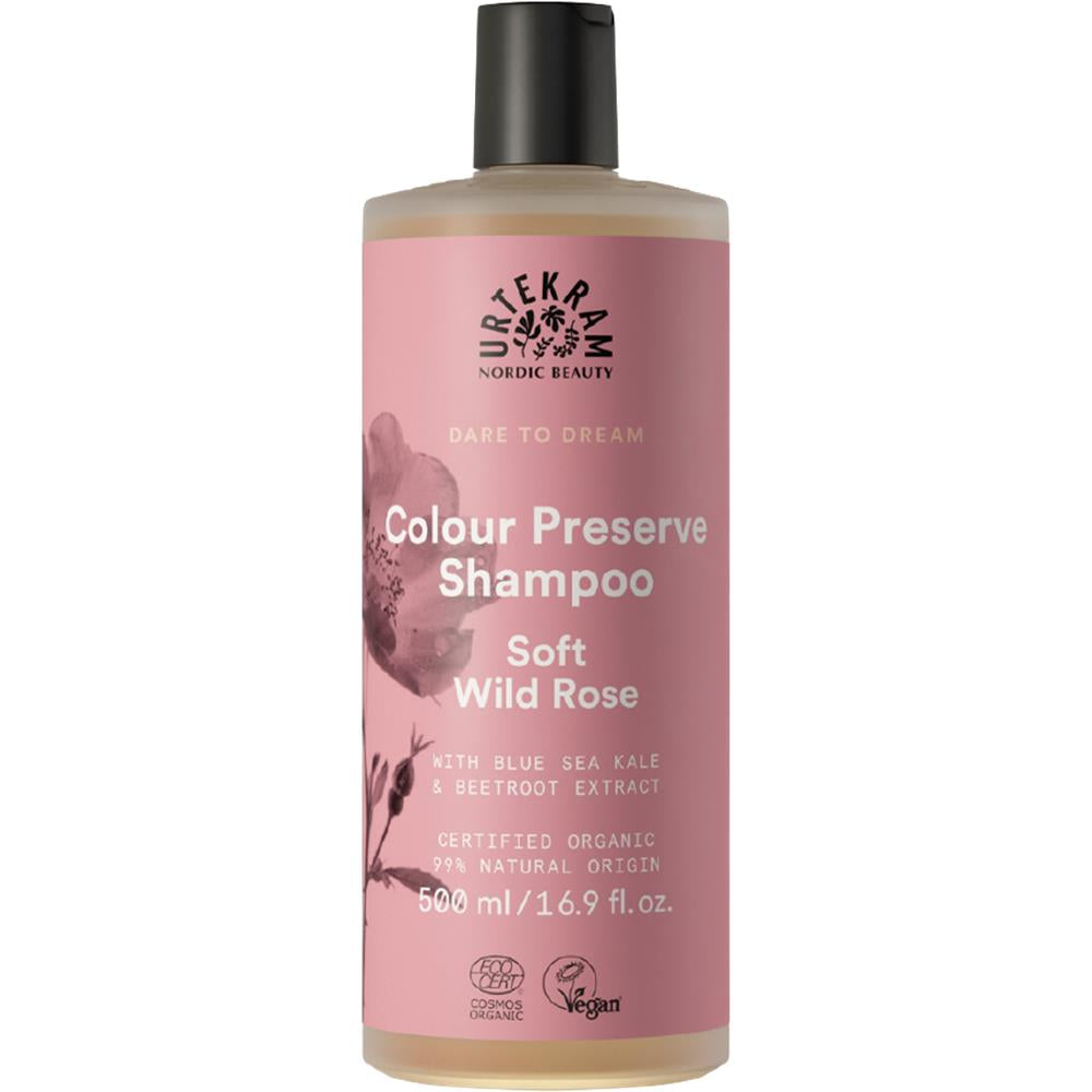 Urtekram Soft Wild Rose Shampoo – Farbschutz & Pflege für koloriertes Haar, 500 ml