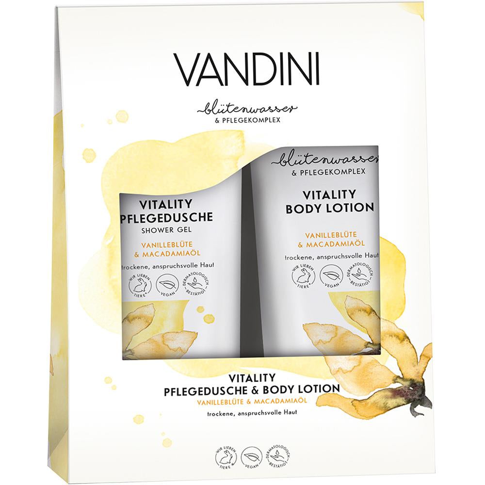 VANDINI VITALITY Geschenkset Vanilleblüte & Macadamiaöl – Für trockene, anspruchsvolle Haut