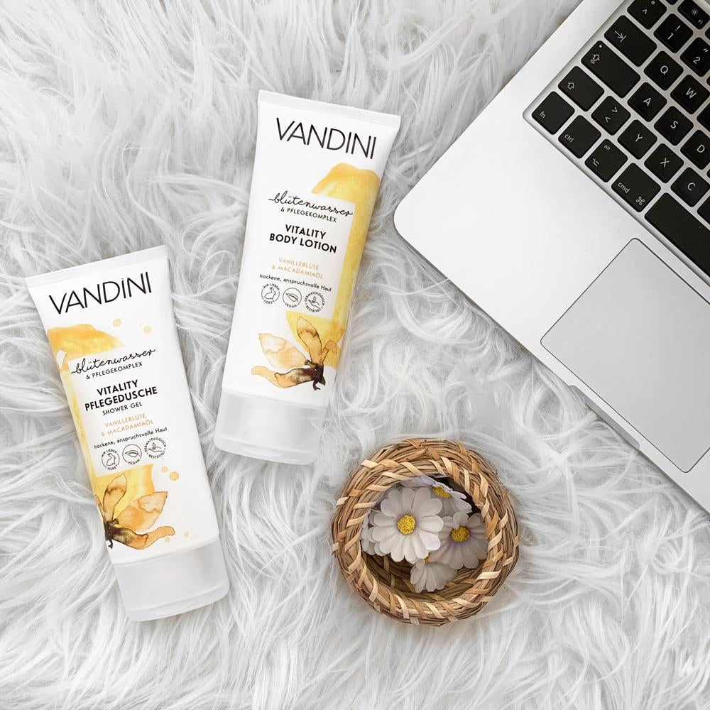 VANDINI VITALITY Geschenkset Vanilleblüte & Macadamiaöl – Für trockene, anspruchsvolle Haut