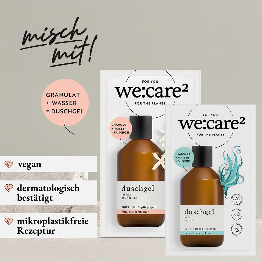 we:care² Kennenlern-Set Duschgel – Jasmin/Grüner Tee & Aqua/Marine
