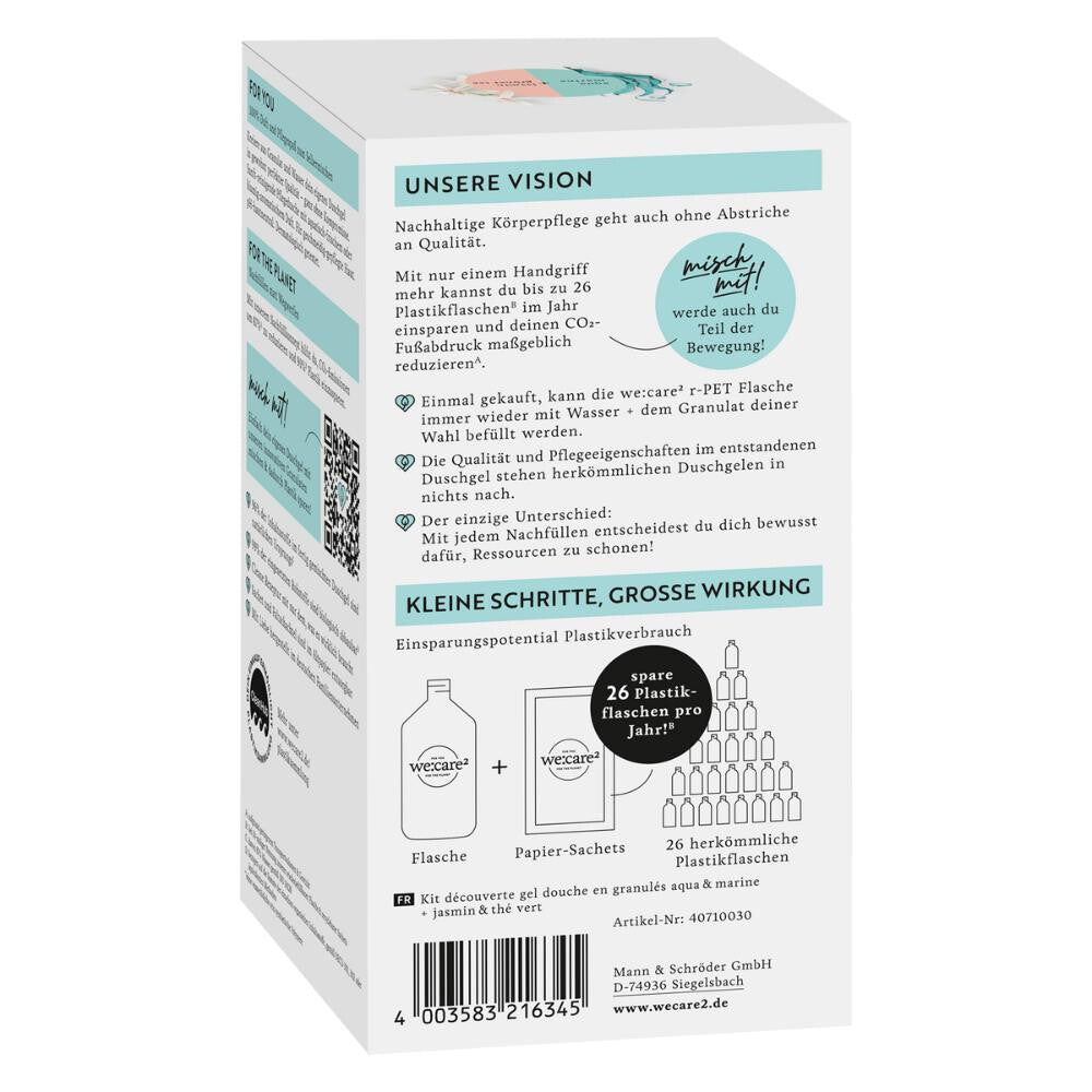 we:care² Kennenlern-Set Duschgel – Jasmin/Grüner Tee & Aqua/Marine