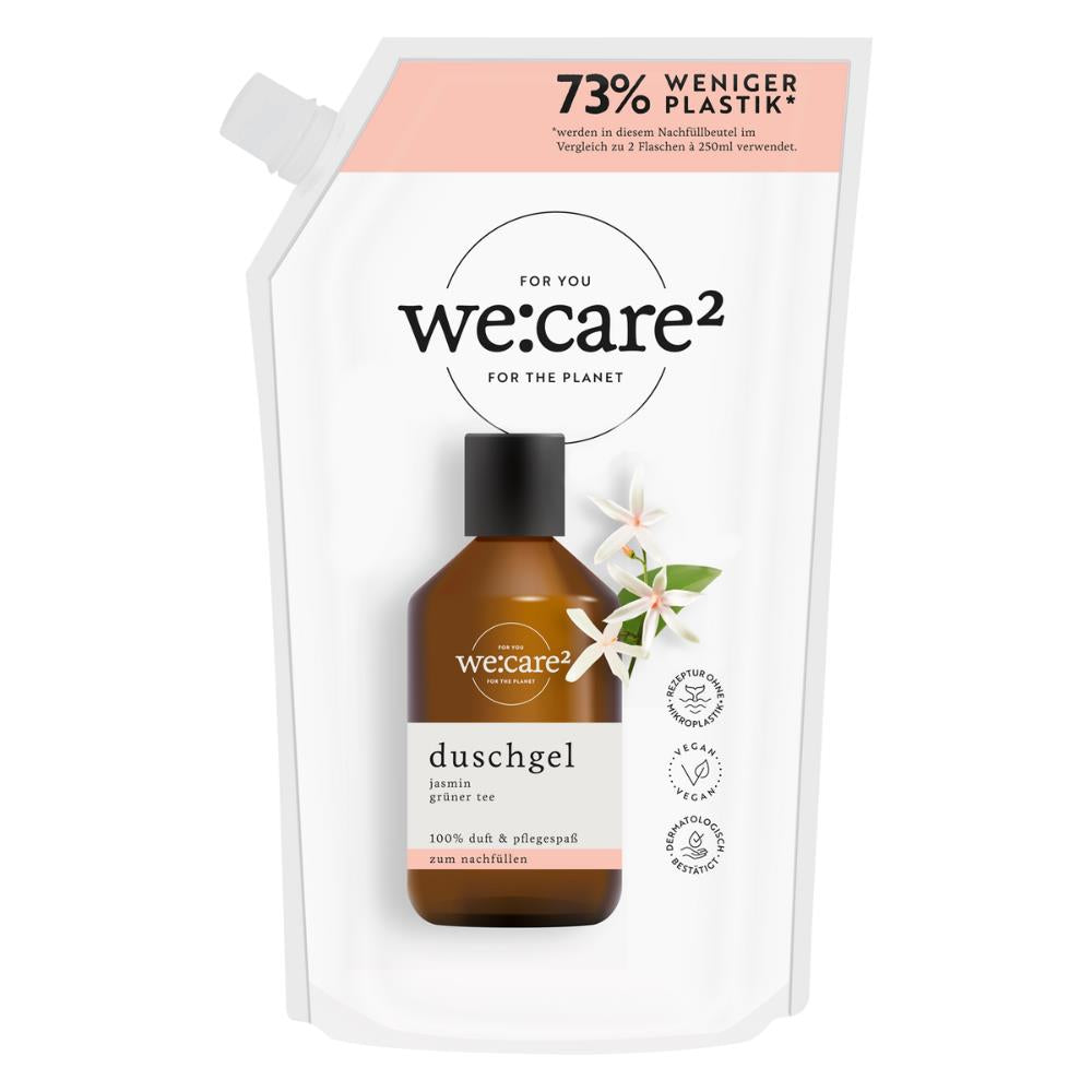 we:care² Nachfüllbeutel Duschgel – Jasmin & Grüner Tee