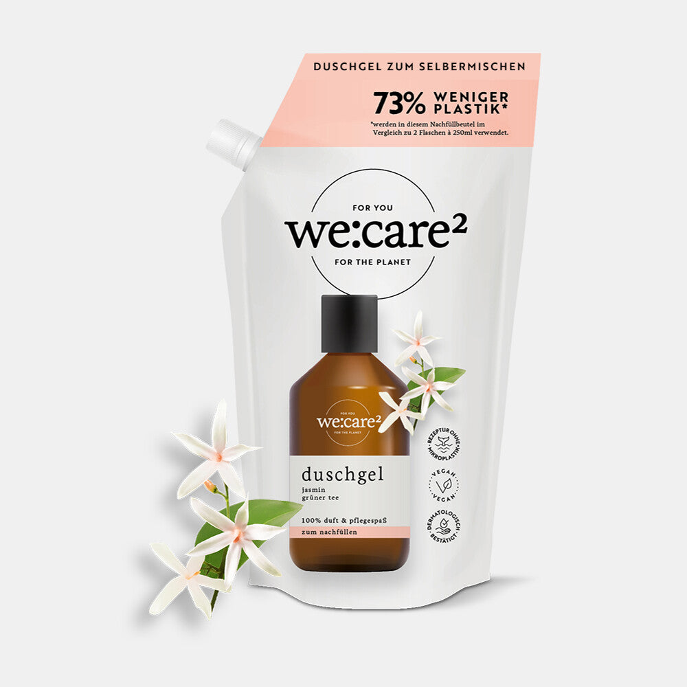 we:care² Nachfüllbeutel Duschgel – Jasmin & Grüner Tee