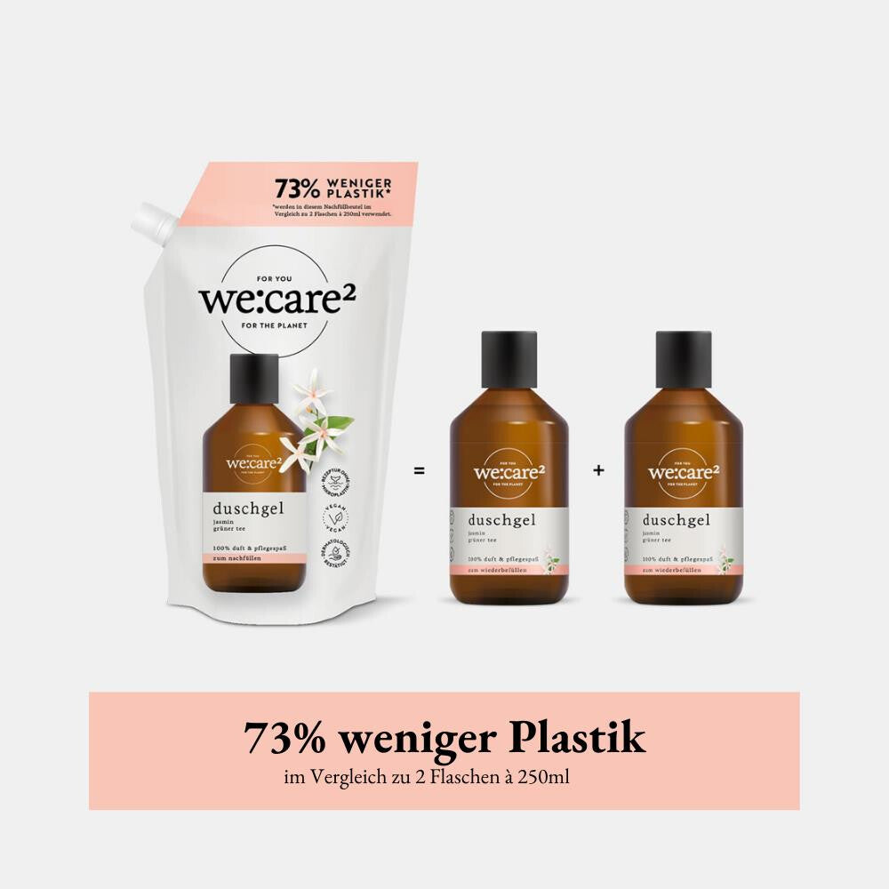 we:care² Nachfüllbeutel Duschgel – Jasmin & Grüner Tee