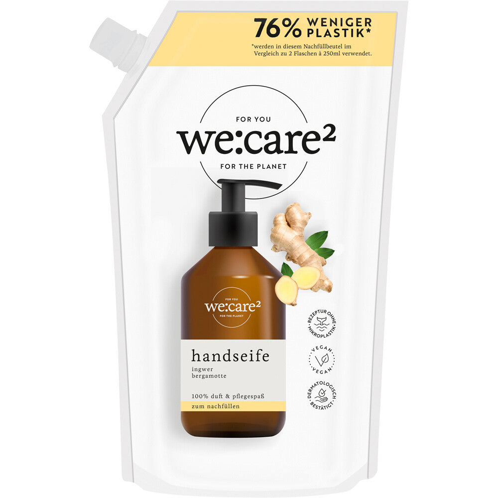 WE:CARE² Nachfüllbeutel Handseife – Ingwer & Bergamotte | 500 ml