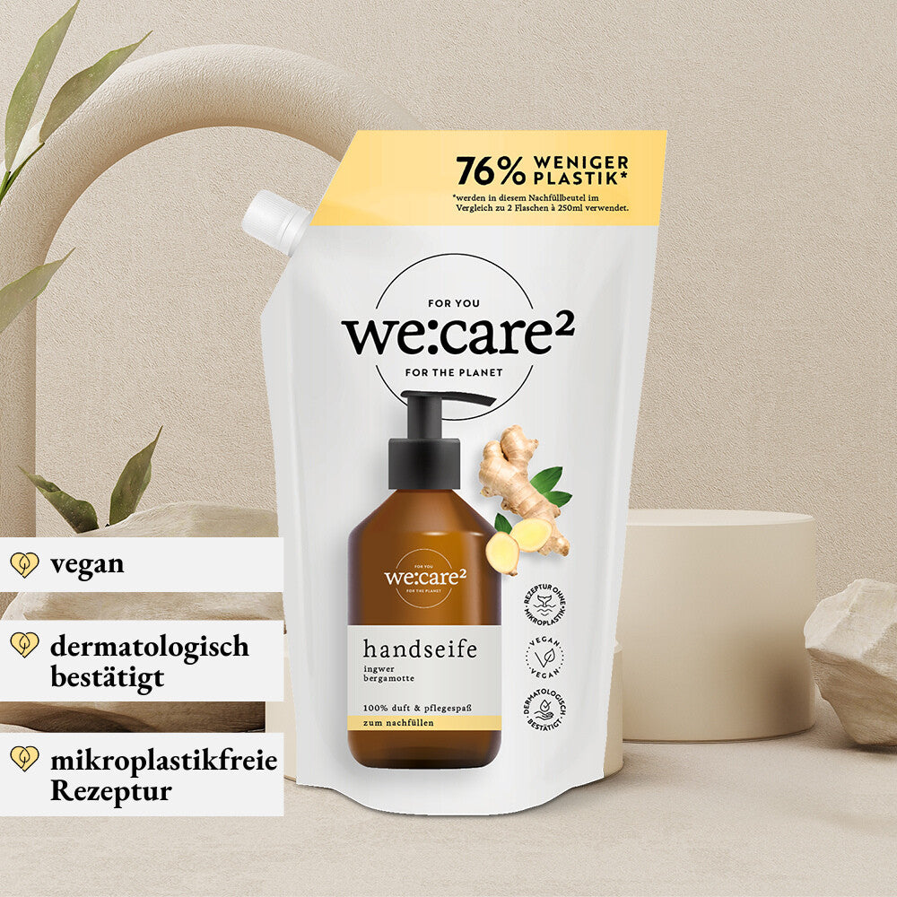 WE:CARE² Nachfüllbeutel Handseife – Ingwer & Bergamotte | 500 ml