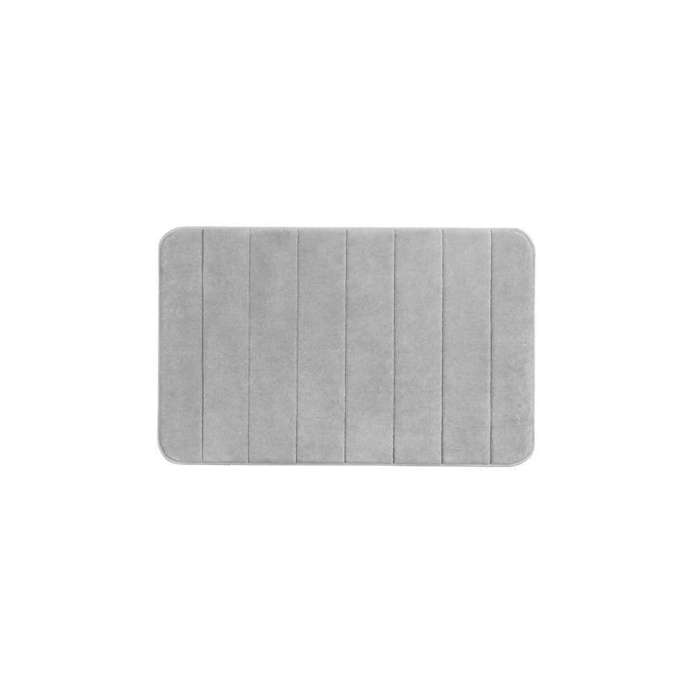 Wenko Badteppich Memory Foam Stripes – Modernes Design in Hellgrau