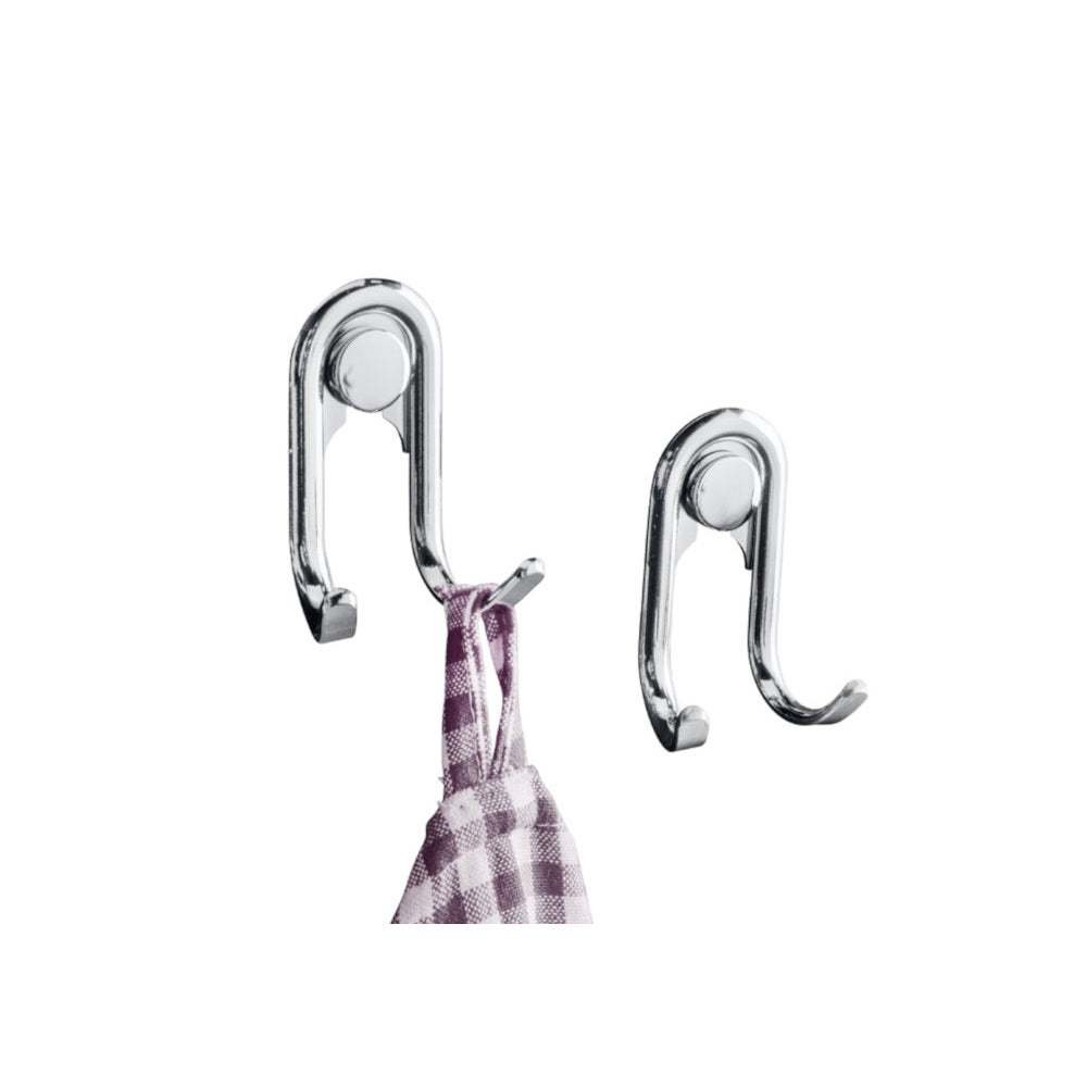 Wenko Doppelhaken Style 2er Set, silver shiny – Vielseitiger Haken für Ihr Badezimmer