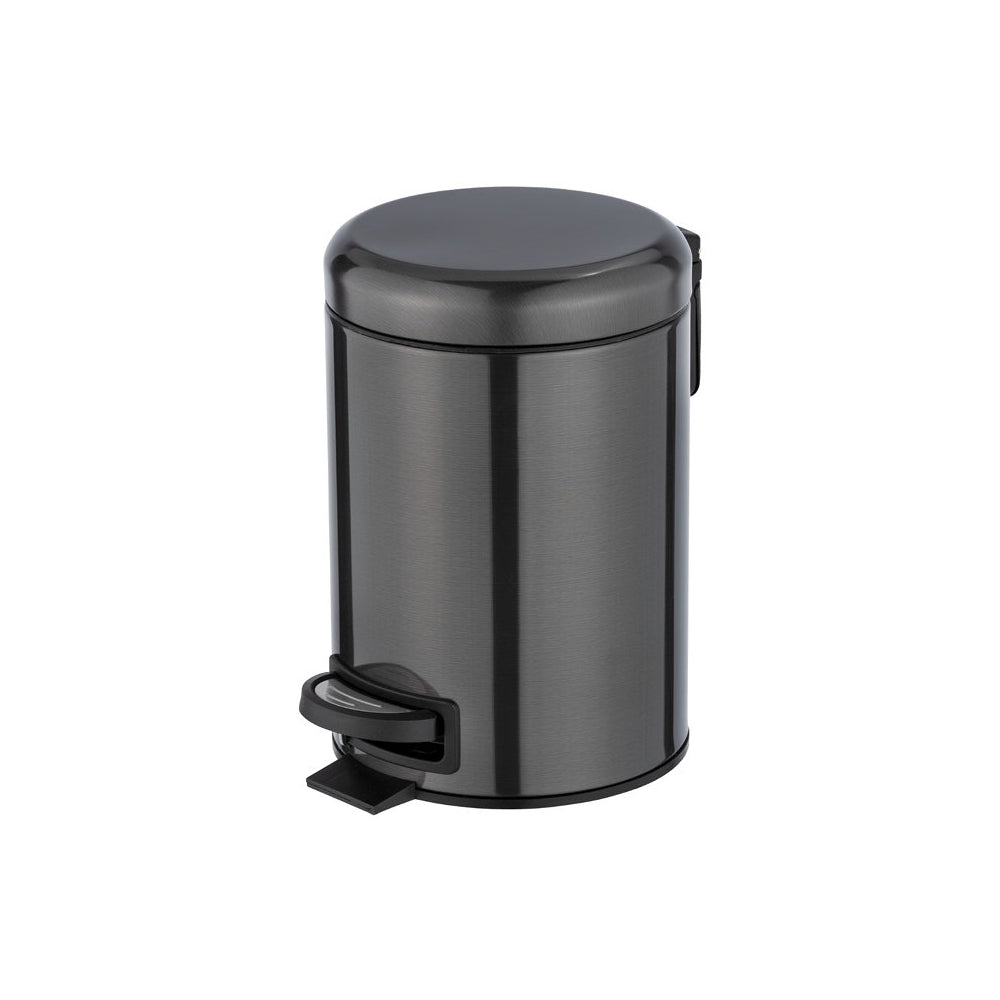 Wenko Edelstahl Kosmetik Treteimer, Leman Metallic 3 l Schwarz