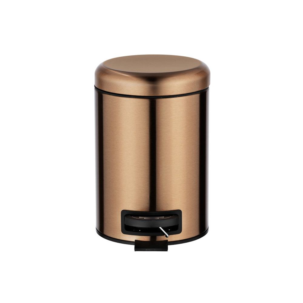 Wenko Edelstahl Kosmetik Treteimer, Leman Metallic 3 l Kupfer