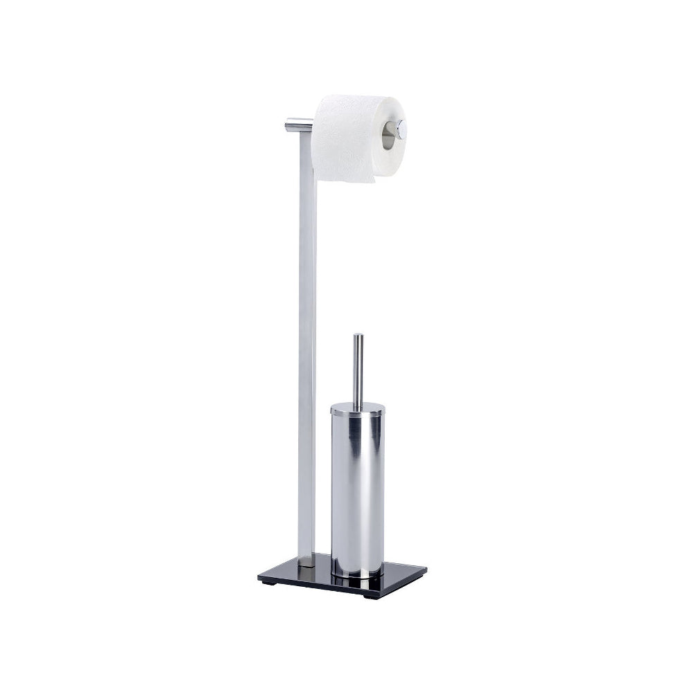 Wenko Edelstahl Stand WC-Garnitur – Stilvolle Eleganz in Lava glänzend/schwarz