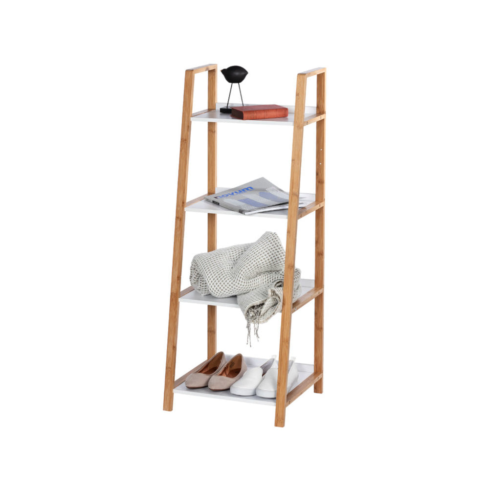 Wenko Regal Finja 4 Etagen, Braun/Weiss