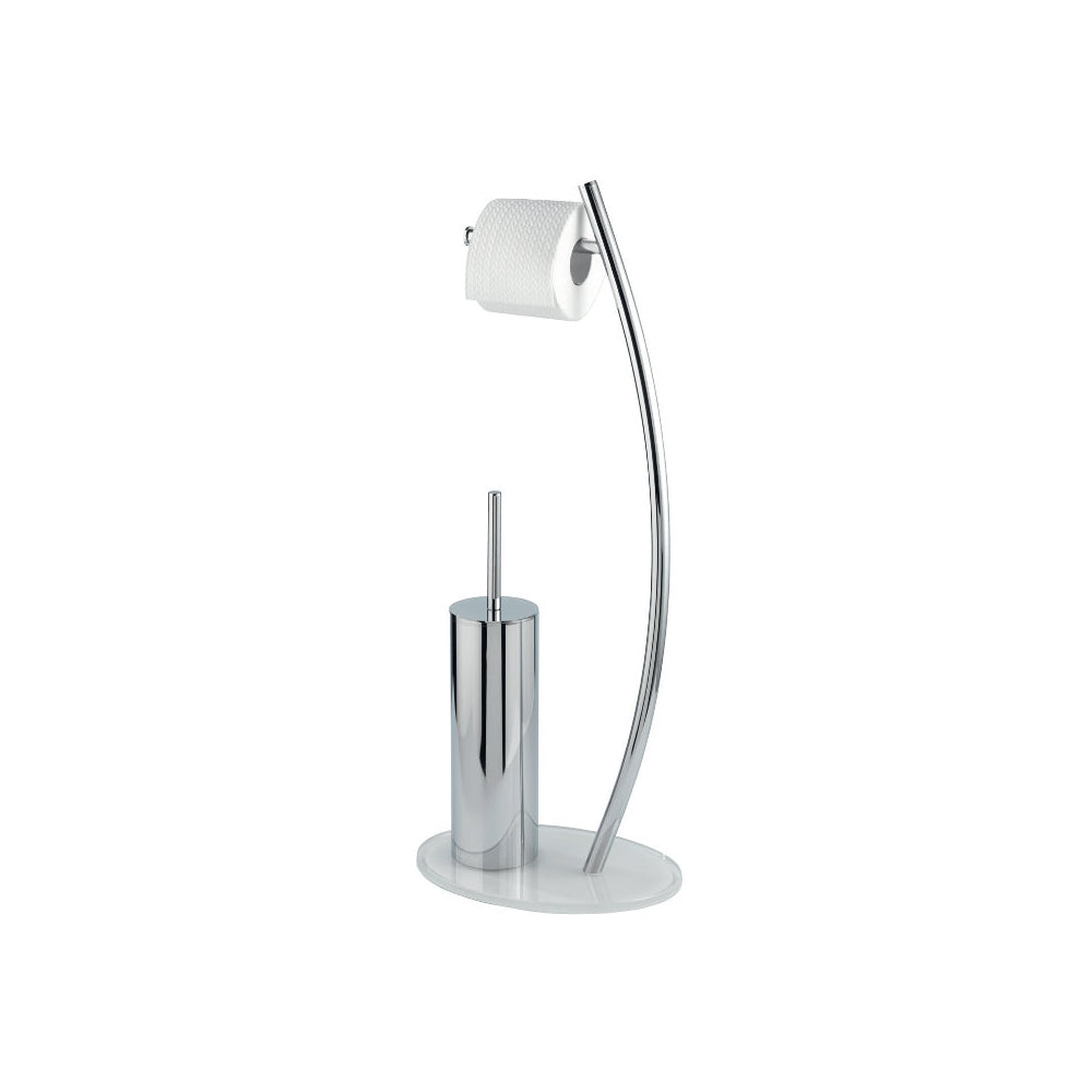 Wenko Stand WC-Garnitur Ascea, chrom/weiss – Elegantes Design für Ihr Badezimmer