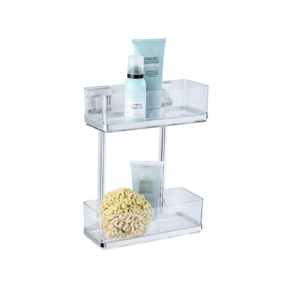 Wenko Vacuum-Loc® Quadro Edelstahl Wandregal 2 Etagen – Shiny