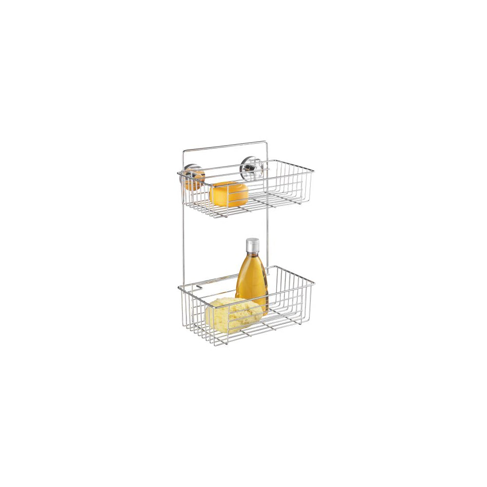 Wenko Vacuum-Loc® Wandregal 2 Etagen Mod. Bari – Befestigung ohne Bohren