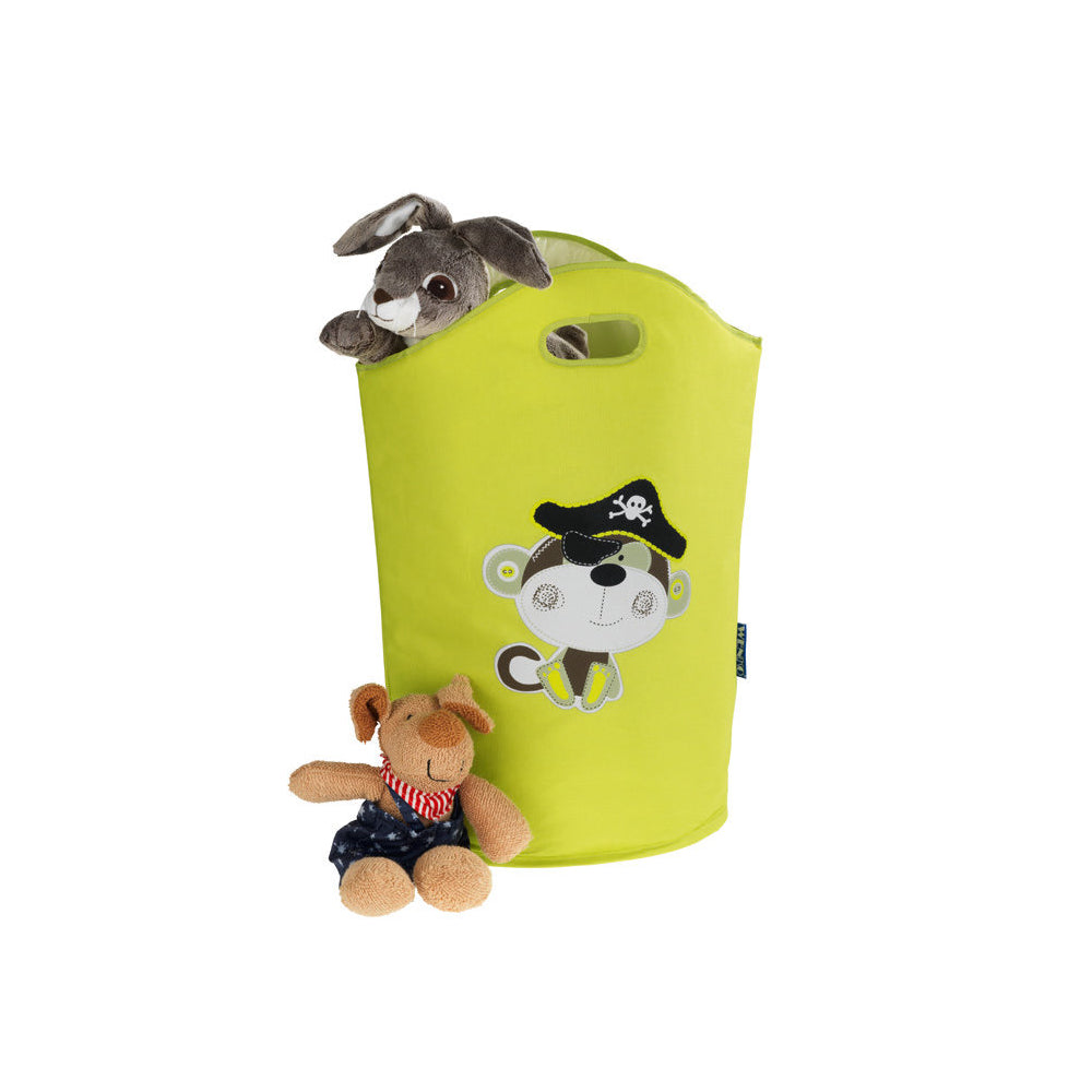 Wenko Wäschesammler Kids Anton, Grün/Beige – Praktisch und freundlich für das Kinderzimmer