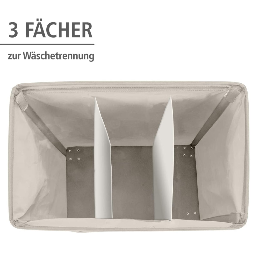 Wenko Wäschesammler Trivo, Beige/Schwarz – Praktisch und effizient für dein Zuhause