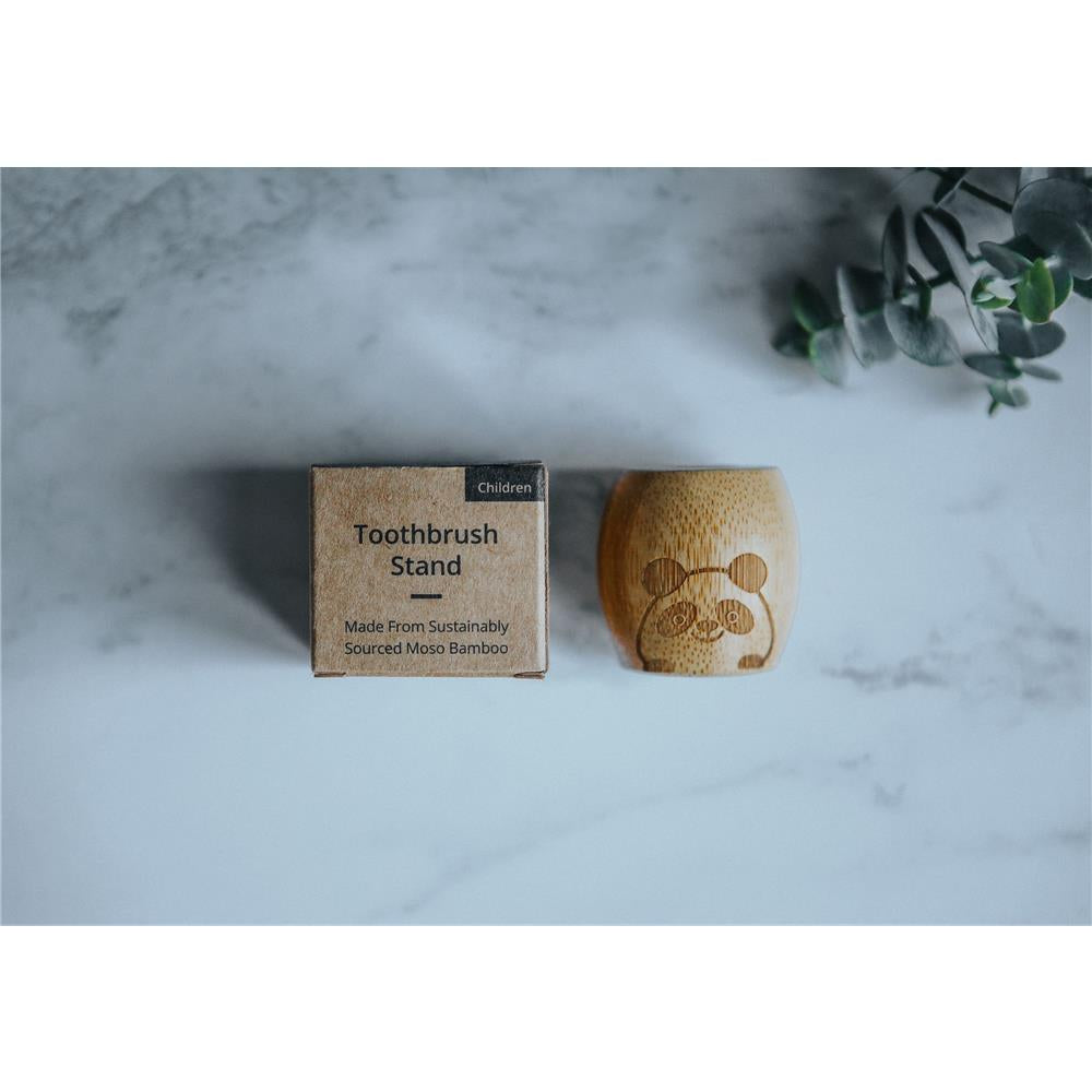 Wild & Stone Zahnbürstenständer aus Bambus für Kinder – Panda Design