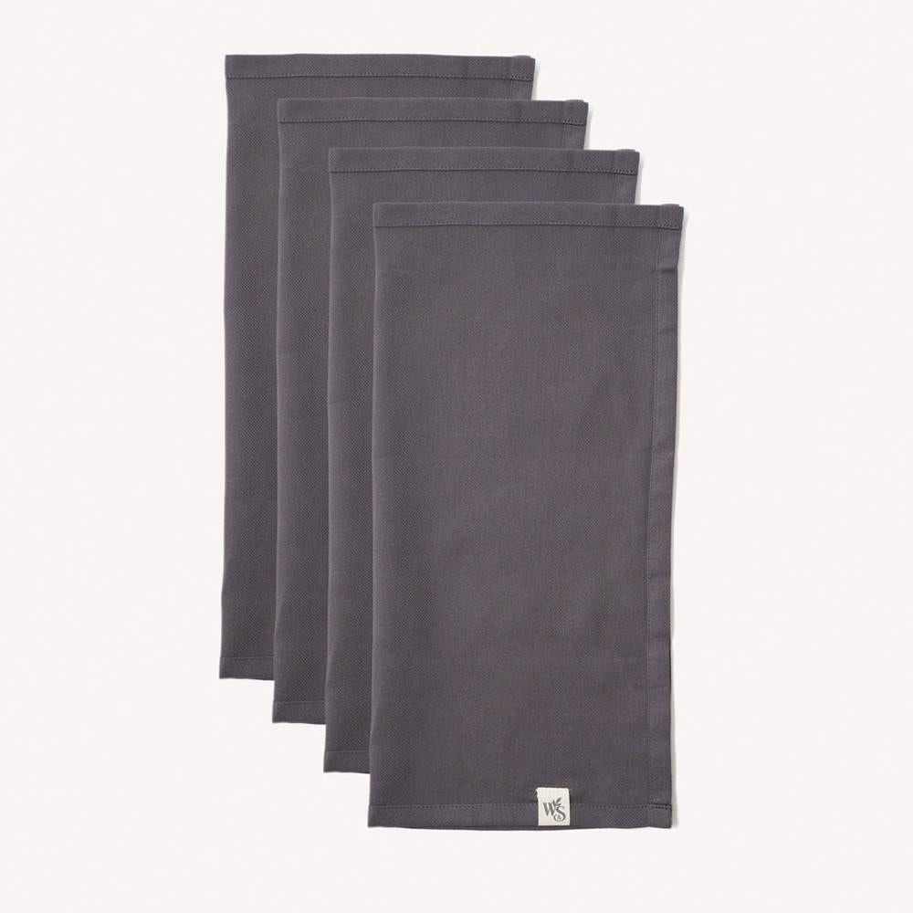 Wild & Stone Servietten aus 100% Bio-Baumwolle - 4er Set, schiefergrau