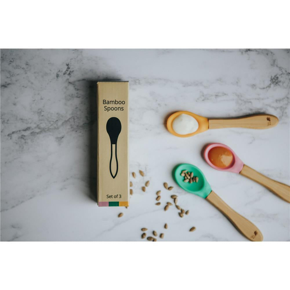 Wild & Stone Baby Bambus-Silikon-Löffel – Nachhaltig, sanft und farbenfroh