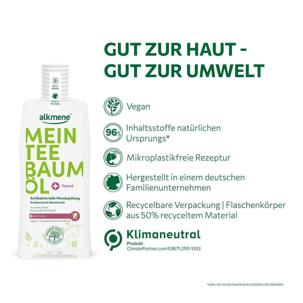Mein Teebaumöl Antibakterielle Mundspülung – Für gesunde Zähne und Zahnfleisch, 500 ml