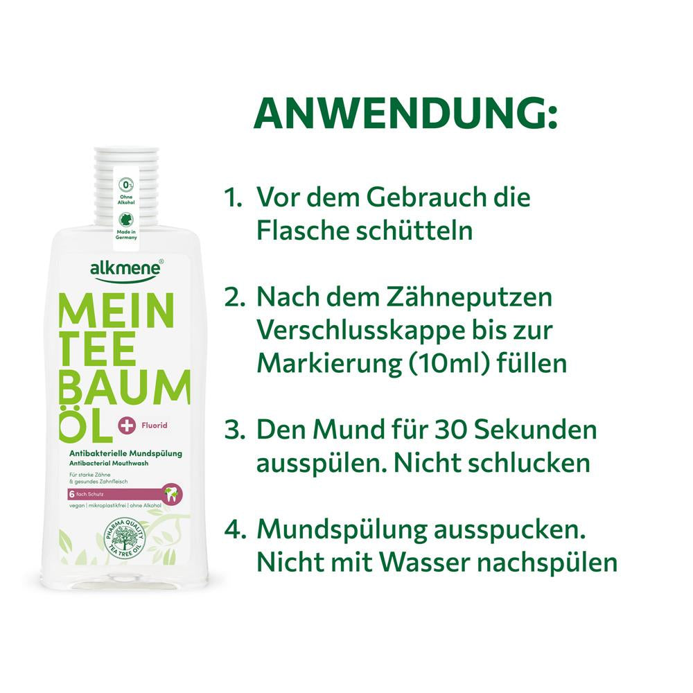 Mein Teebaumöl Antibakterielle Mundspülung – Für gesunde Zähne und Zahnfleisch, 500 ml