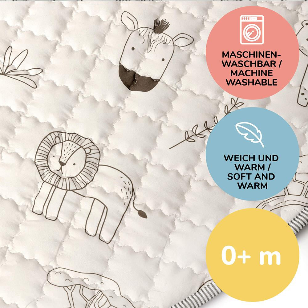 Hakuna Matte Gesteppte Krabbeldecke "Safari Animals" – Weich, sicher & stilvoll