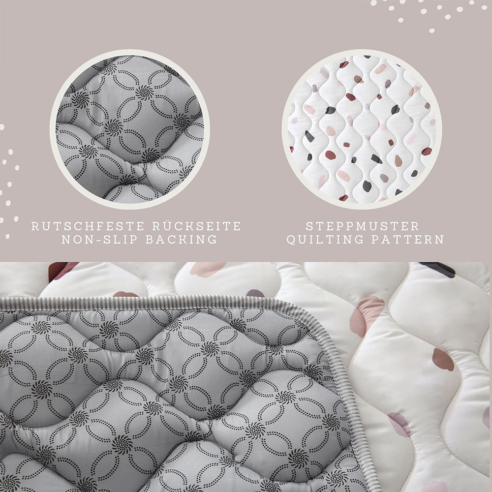 STILVOLL UND AMÜSANT – Baby Krabbeldecke im Unisex-Hygge-Design