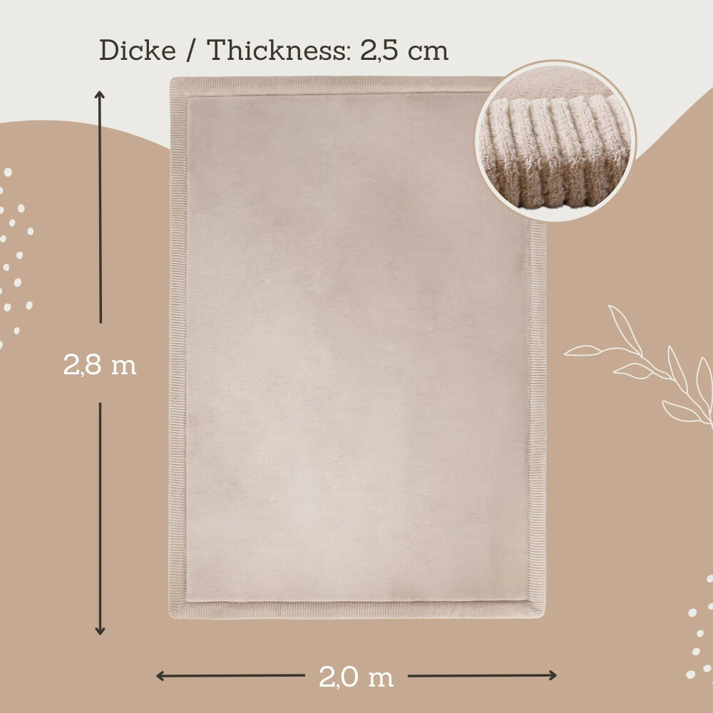 Hakuna Matte Samtmatte, Wolke mit Memory-Schaum, (2 m x 1.5 m), Beige