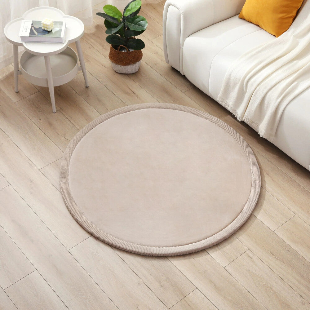 Samtmatte Wolke, rund, Beige